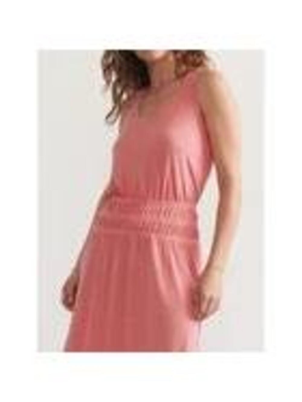 Marine Layer Womens Juliet Slub Maxi Dress Sleeveless Hibiscus Pink Size XL - Picture 3 of 9